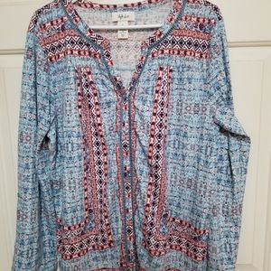 3/$12!! Style & Co printed blouse